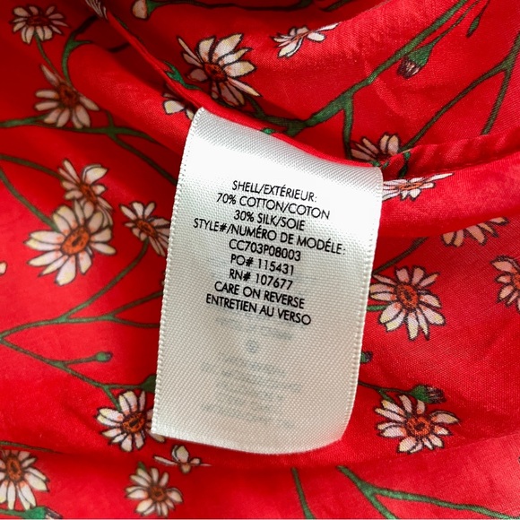 Alice + Olivia Floral Red Off-Shoulder Top - Picture 5 of 5